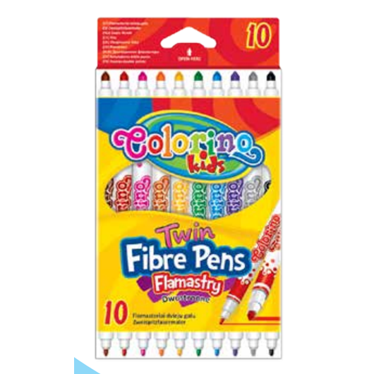 Double colour Fibre Pen 10 pcs